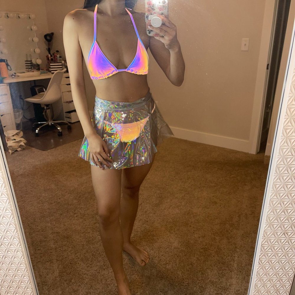 🔦🔦🔦 Rave Reflective Bikini & Skirt Set